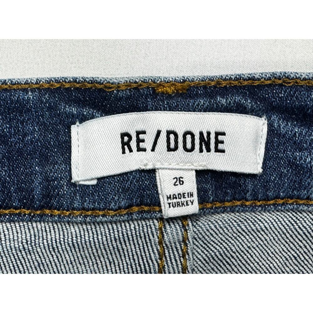 Re/Done Women's 70s Stove Pipe Button Fly Blue  Jeans - Size 26 (27x27)* - Picture 4 of 6